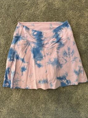 PINK Victoria's Secret Pink and Blue Tie-Dye Skater Skirt - EUC